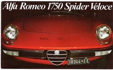 Alfa Romeo 1750 Spider Veloce 1970-1971 UK Market Foldout Sales Brochure