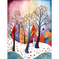 Winter whimsy forest village - winter,