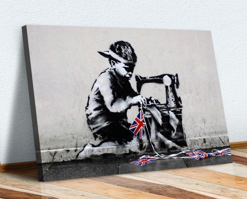 Banksy canvas street wall art - wall,
