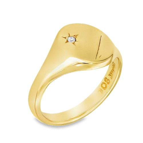 9ct yellow gold oval diamond - yellow,