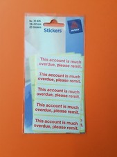 Avery Account Overdue Stickers Labels Packs of 35 stickers 19x62mm