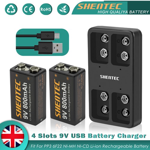 4slot battery usb charger - 9v,