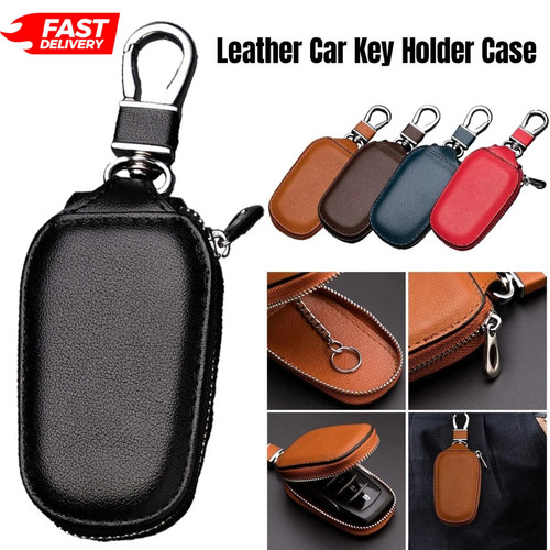 Leather car key fob cover - car,