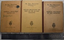 3 AIR RAID PRECAUTIONS HANDBOOKS, HMSO. Anti-Gas Measures. WW2 Home Front