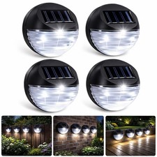 4x Solar White LED Fence &