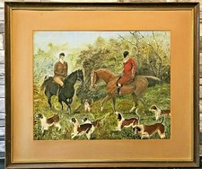 Oil on Board Painting| Fox Hunting Search Scene by H Wagstaff | 20th Century