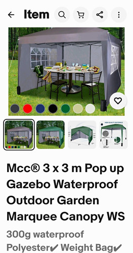 Mcc 3x3m pop waterproof - 3x3m, pop-up