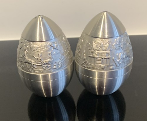 Oriental pewter egg - pewter,