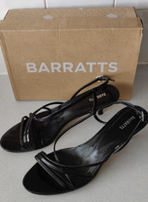 Barratts Black Patent  Strappy Sandals fits size 7 * Kitten Heel Party Occasion