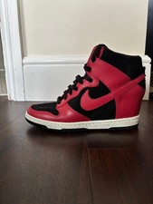 NIKE RED HIGH TOPS WITH WEDGE