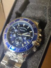 Primetimes Mariner Mens Watch. Model PT1967. Blue Face, Metallic Strap