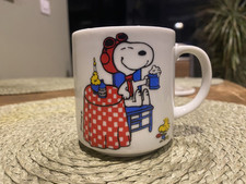 VINTAGE Snoopy Woodstock Cheers Mug Cup Peanuts united feature syndicate 1965