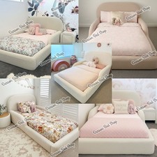 Childrens Wooden Bed Comfortable and Toddler Single Small Double Kids Bed Boucle