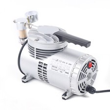 Small Lab Suction Pump Oil Free Lubrication Air Vacuum Pump w/ Gauge