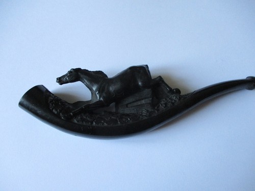 Whitby jet horse - horse, cheroot