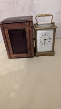 Antique French Carriage Clock in Travel Case, Henri Acier Paris. Needs Attention
