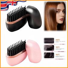 Hair Straightener Brush, Rechargeable & Cordless Mini Hair Straightener Comb UK