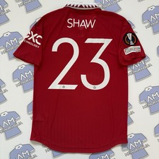 Match Worn Issued Luke Shaw Manchester United 2022/2023 Home Shirt Europa League