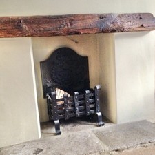 French Antique Iron Fire Back