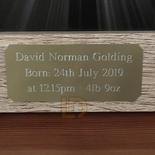 Cut corner engraved plaque - cut,