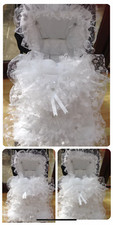 ROMANY PRAM PUSHCHAIR WHITE FRILLY COSYTOES FOOTMUFF + HOOD TRIM PERSONALISATION