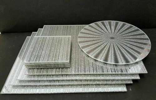 Silver sparkle mirrored - silver, glass