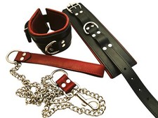 Leather bondage cuff set - cuff,