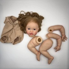 Reborn Baby Doll kits with Cloth Body Painted Unfinished Doll Parts Rooted Hair