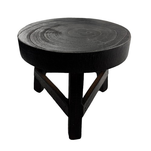 Wood plant stool round - plant,