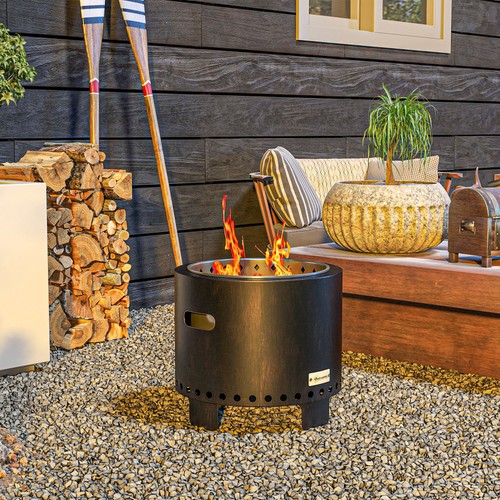 Smokeless fire pit - with, poker