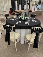 98 Black Chair Bow Tie Ribbon Sashes Wedding Halloween Table Decor