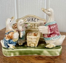 Vintage Ceramic Duck Goose Market Figure Ornament Retro Kitsch Kessler Style 5”