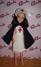Sindy Lovely Vintage Nurse Dressed Doll Brunette Hair In Nurses Outfit