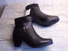 Lotus Black Faux Leather Zipped Ankle Boots Size UK5/EU38 NWT.