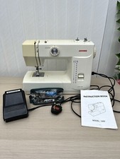 Janome 1550 Vintage Sewing Machine Creme + Instruction Book/Accessories Working