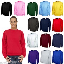 Ladies Sweatshirt Size 10 to 28 Unisex Loose Fit Premium Plain NEW UK STOCK