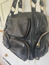 Tod’s Black Leather Grab Bag Multi Pockets