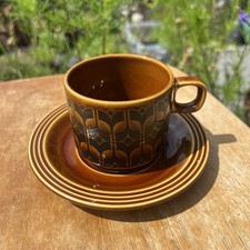 Hornsea Heirloom Cup & Saucer Duo Brown 1970s Vintage Retro Pottery England