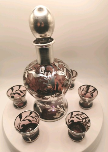 Amethyst glass decanter - decanter, set