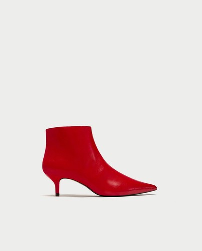 Zara women red pointed mid - women's,