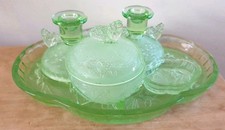 Vintage Butterfly Green Glass
