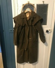 Vintage Morrisons Australian oil skin waxed outback drover coat S brown 