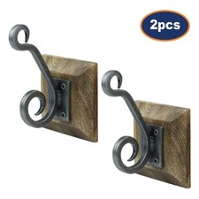 Hook Rack Vintage Metal Wood