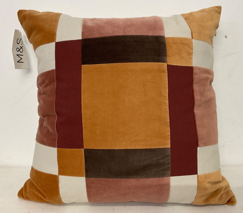 Velvet patchwork cushion - m&s,