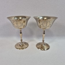 Plated Wine Goblets X2 Etched