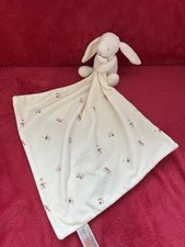 Primark Cream Bunny Rabbit Comforter Blanket Blankie Soft Toy Floral bnwot