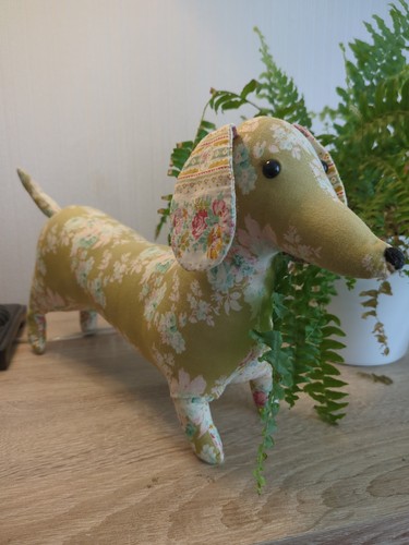 Vintage style fabric dachshund - style,