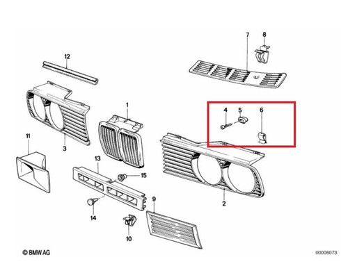Bmw e30 front grille fixings - front,