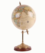 Quality 9'' Table Top Replogle Political Terrestrial Globe Map on Brass Stand