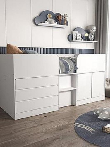 Bailey mid sleeper bed white - bailey,